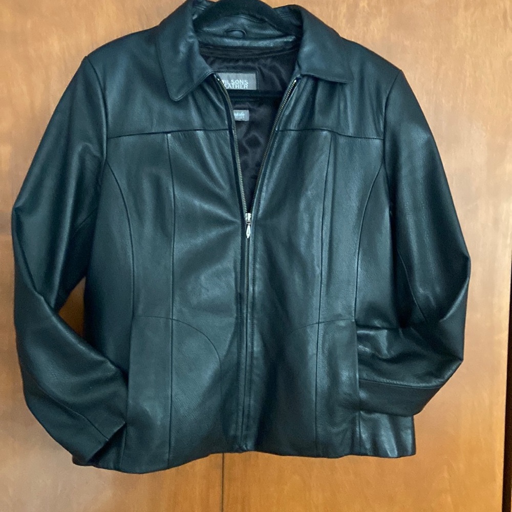 Wilson Thinsulate Black Leather Jacket with removable liner - Medium 12